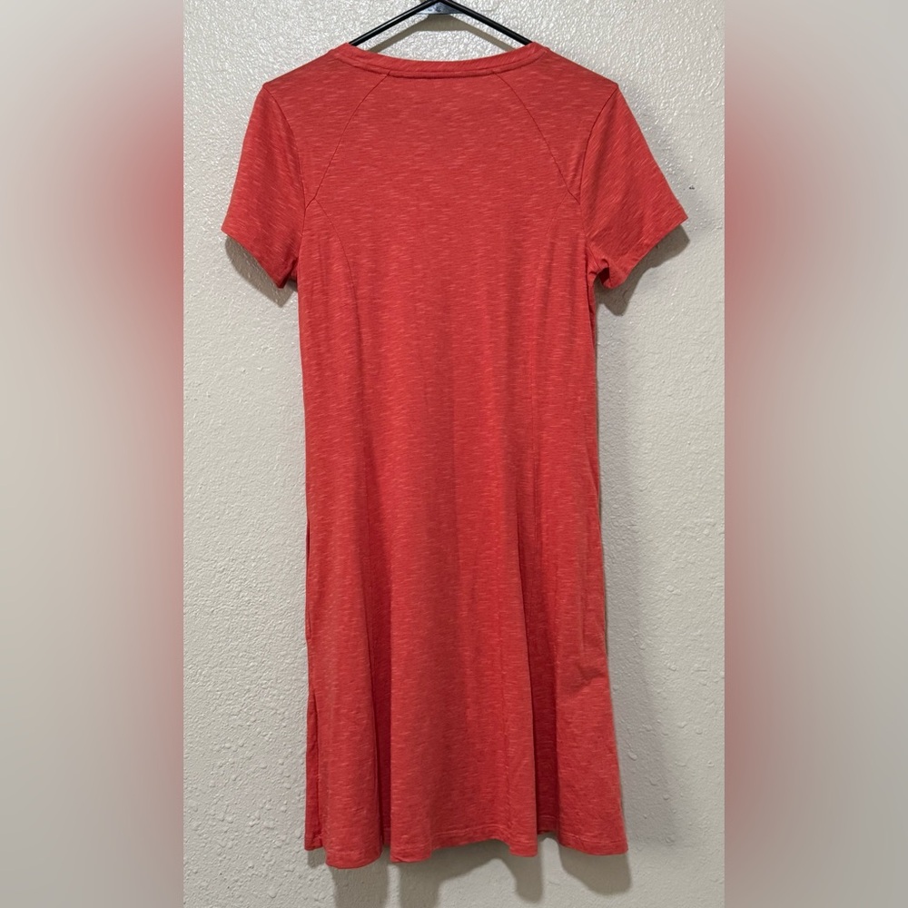 Toad & Co SS Windmere Dress W Sz. S Orange Cotton Pockets Beach Summer Resort - Picture 2 of 9